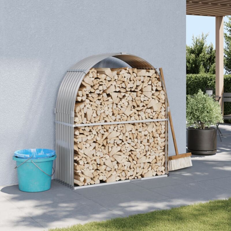 foto del prodotto vidaxl portaceppi grigio chiaro 120x45x140 cm in acciaio zincato