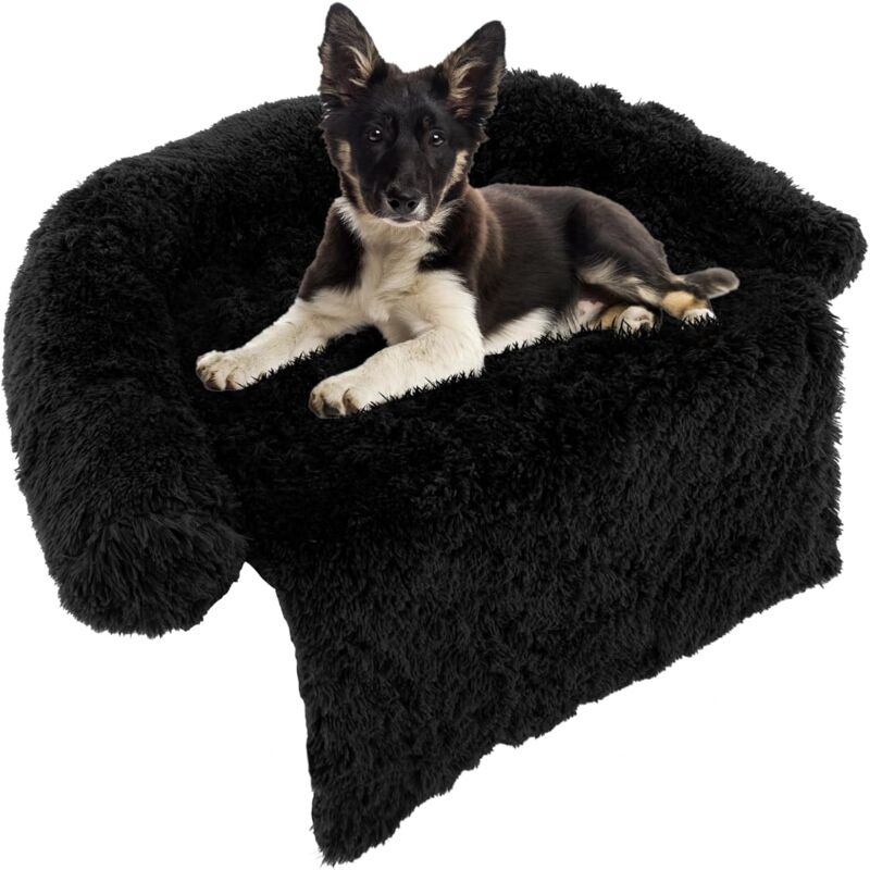 foto del prodotto letto per cani in peluche, tappettini da letto per cani con rivestimento rimovibile e lavabile, cuccia per animali domestici m, nero goplus
