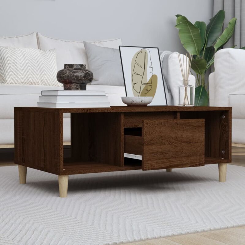 foto del prodotto vidaxl tavolino da salotto rovere marrone 90x50x36,5 cm in multistrato