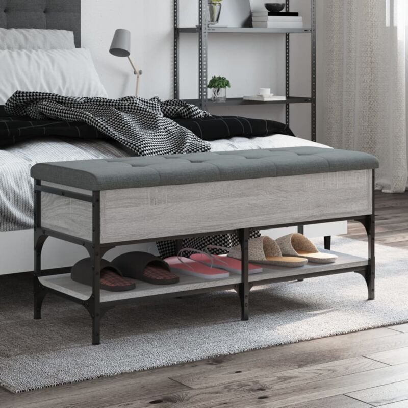 foto del prodotto vidaxl panca porta scarpe grigio sonoma 102x42x45 cm legno multistrato