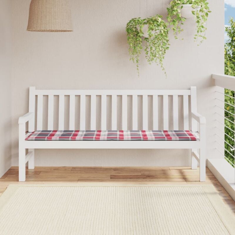 foto del prodotto furniture limited cuscino per panca a quadri rossi 180x50x3 cm