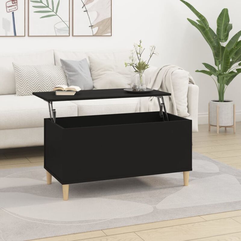 foto del prodotto vidaxl tavolino da salotto nero 90x44,5x45 cm in legno multistrato