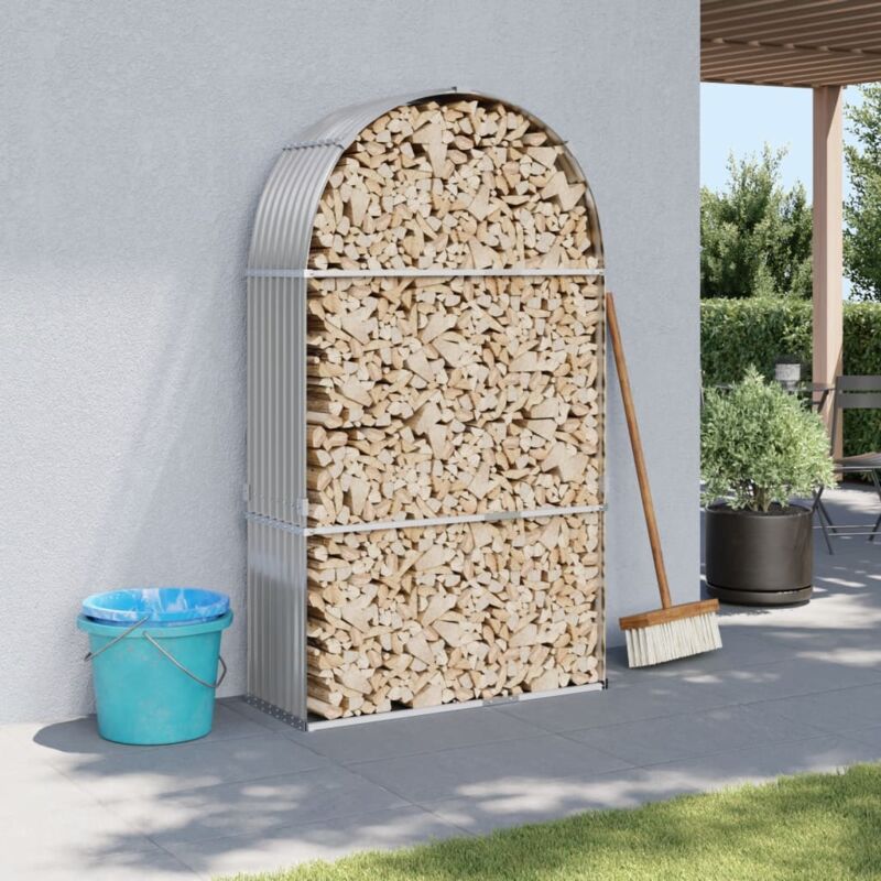 foto del prodotto vidaxl portaceppi grigio chiaro 120x45x210 cm in acciaio zincato