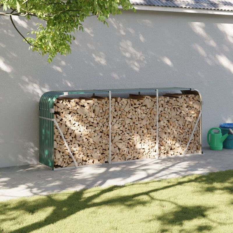 foto del prodotto vidaxl portaceppi verde 234x45x100 cm in acciaio zincato