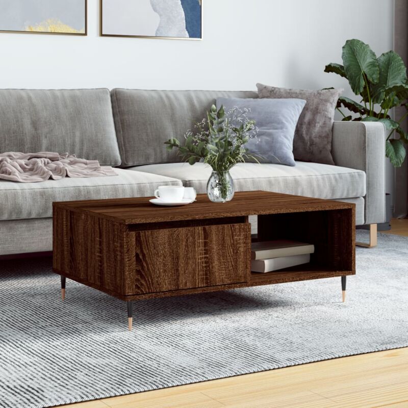 foto del prodotto vidaxl tavolino da salotto rovere marrone 90x60x35cm legno multistrato