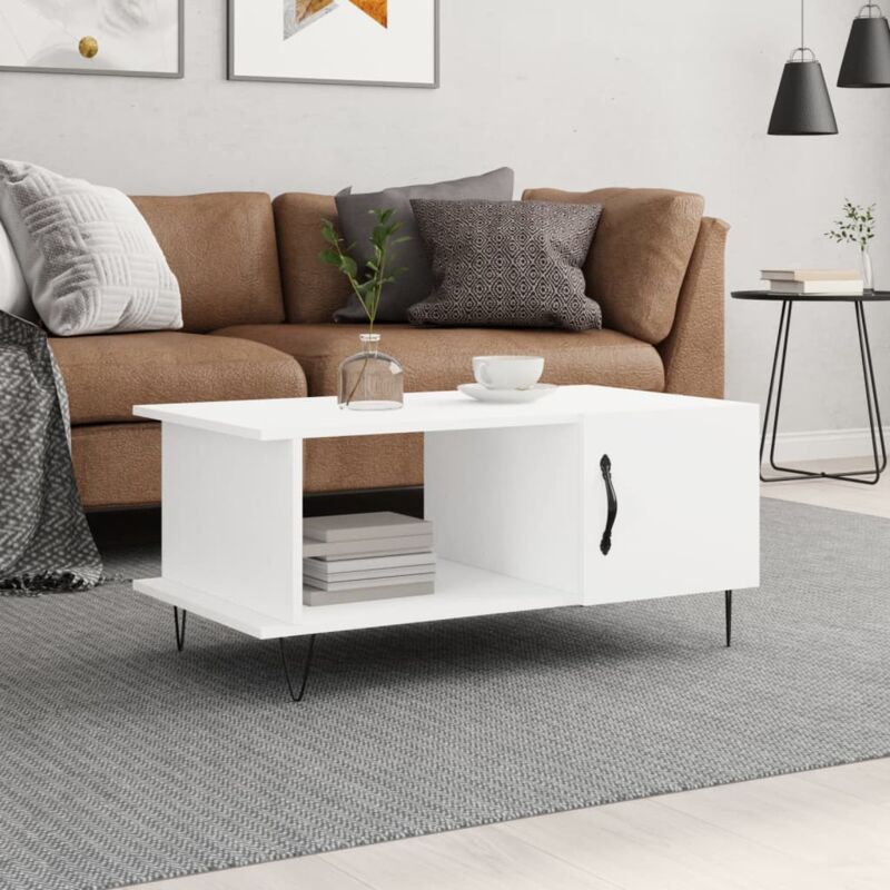 foto del prodotto vidaxl tavolino da salotto bianco 90x50x40 cm in legno multistrato