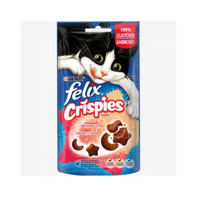 foto del prodotto gatto friskies crispies salmone e trota 45 gr purina