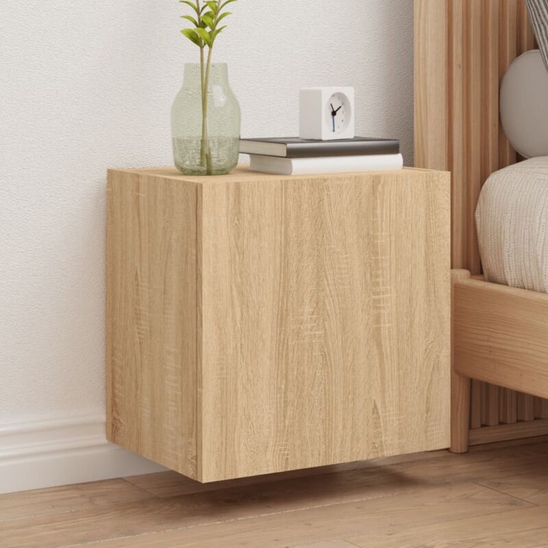 foto del prodotto vidaxl mobili tv muro 2pz rovere sonoma 40,5x30x40cm legno multistrato