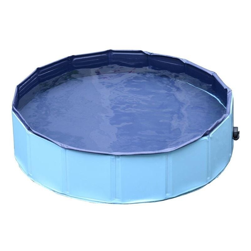 foto del prodotto piscina in plastica bordo stabile per cani animali domestici 120 x 30 cm blu