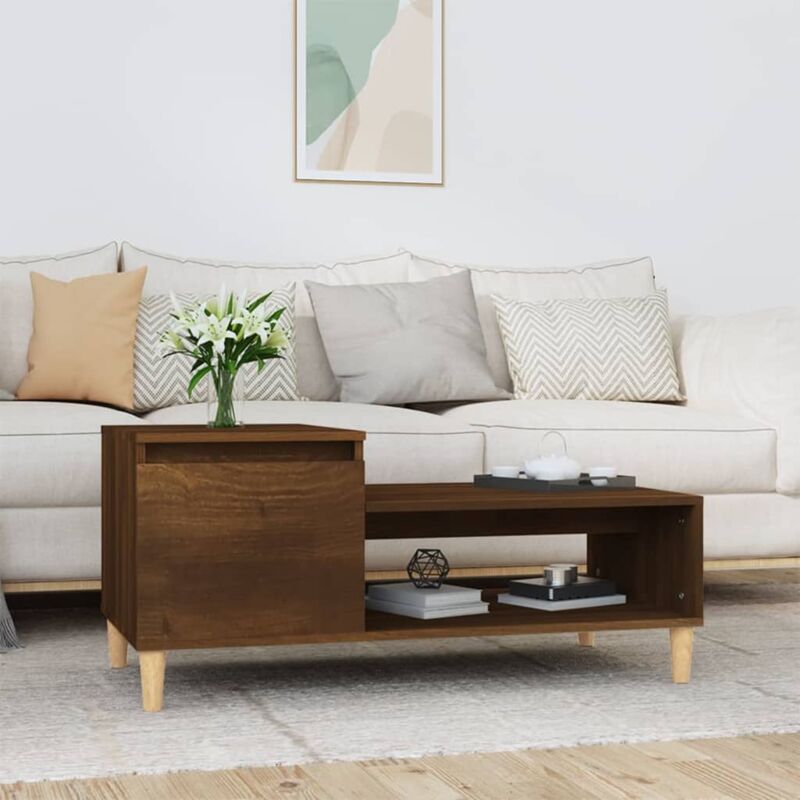 foto del prodotto vidaxl tavolino da salotto rovere marrone100x50x45cm legno multistrato