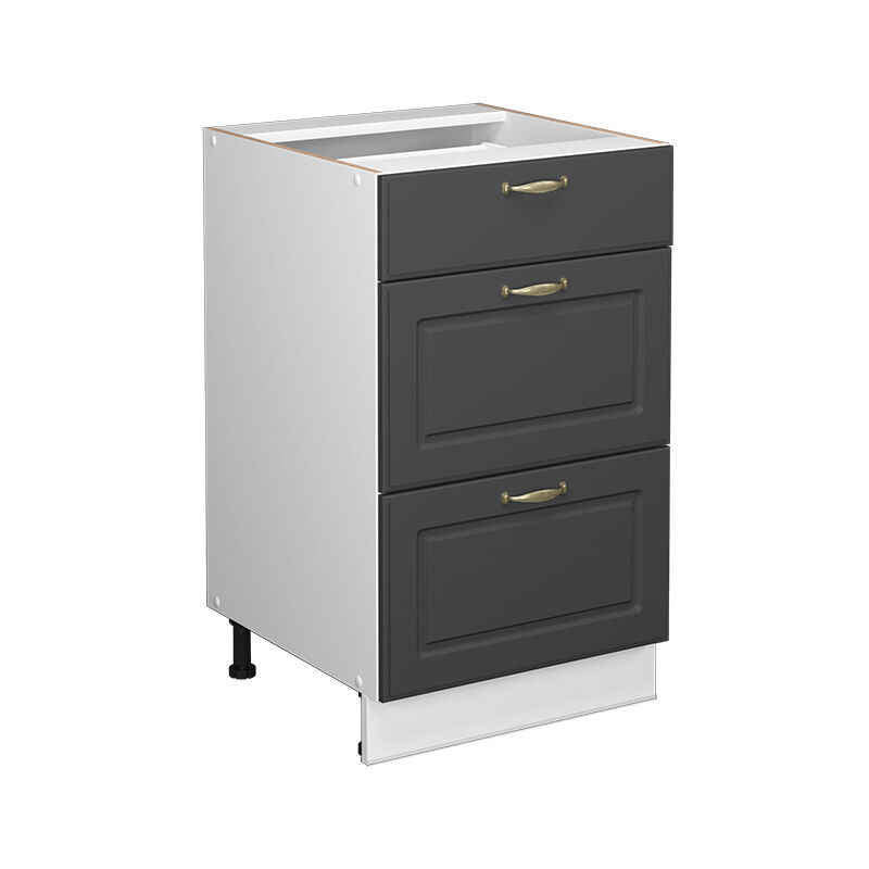 foto del prodotto mobiletto base per cucina fame line, antracite oro, 50 cm senza piano di lavoro, vicco