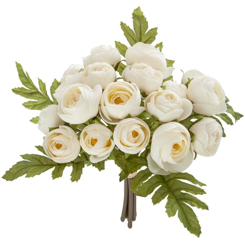 immagine 0 del prodotto atmosphera bouquet di 18 mini camelie artificiali bianche h30cm cr ateur d int rieur