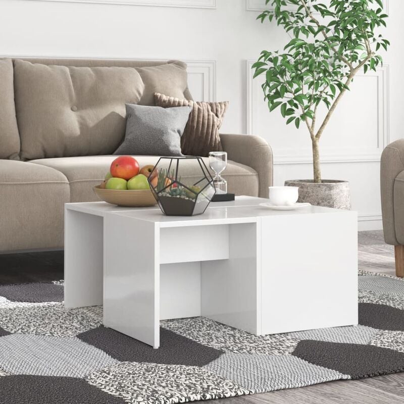 foto del prodotto prolenta premium furniture limited tavolini da salotto 4 pz bianco lucido