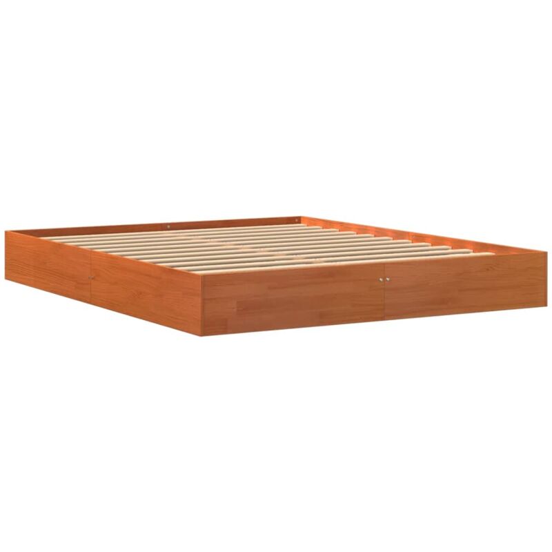 foto del prodotto giroletto senza materasso marrone cera 150x200 cm legno di pino vidaxl