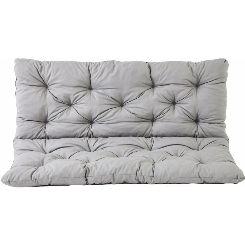 foto del prodotto hanko cuscino imbottito con schienale per panca da giardino da 3 posti, grigio, 150 x 98 x 8 cm ambientehome