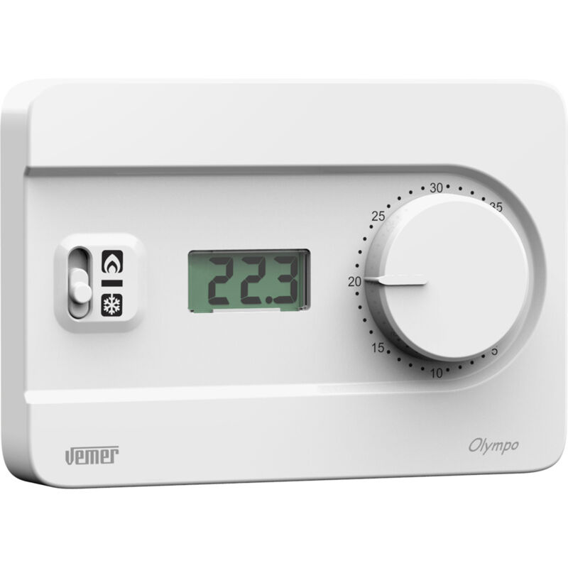 foto del prodotto vemer termostato con manopola da parete alimentazione 230v ve757900 olympo lcd