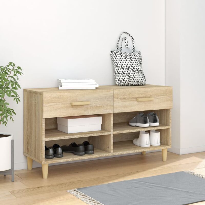 foto del prodotto vidaxl scarpiera rovere sonoma 102x35x55 cm in legno multistrato