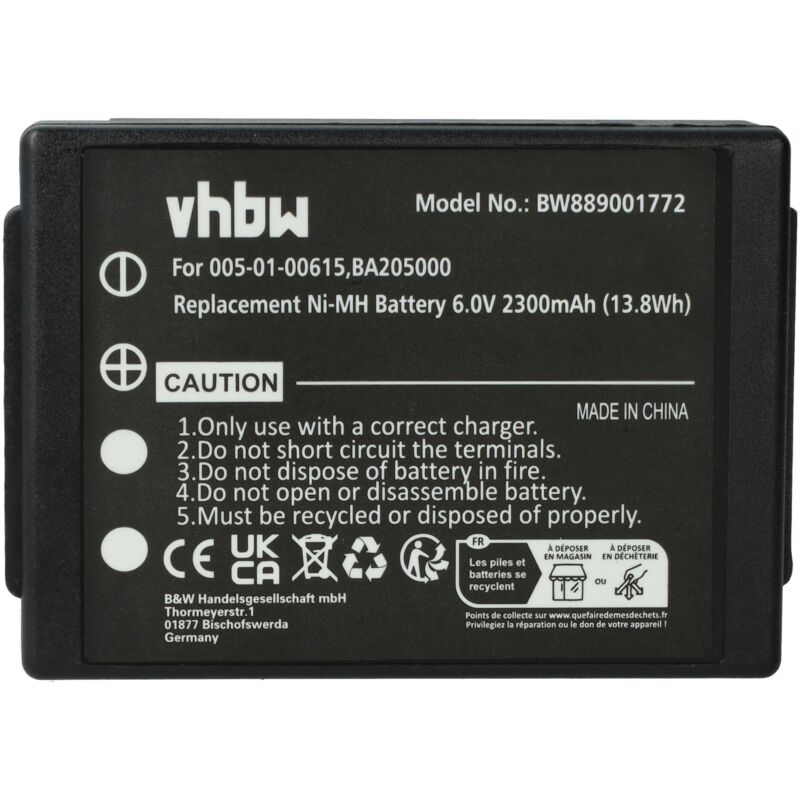 foto del prodotto vhbw batteria sostituisce hbc ba225000, ba226030, ba225030 per radiocomando industriale, telecomando 2300mah, 6v, nimh nero