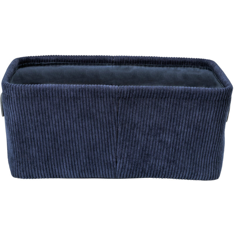 foto del prodotto cestino da bagno anela blu scuro, maniglie in pelle sintetica, blu, poliestere blu scuro wenko