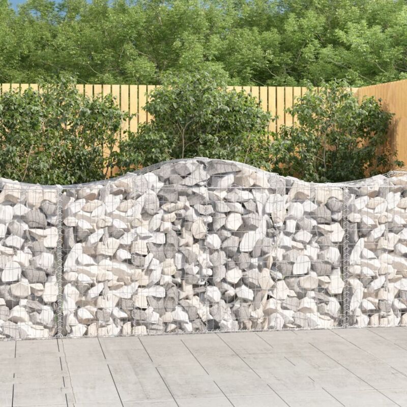 foto del prodotto vidaxl cesti gabbioni ad arco 2 pz 200x50x100 120 cm ferro zincato