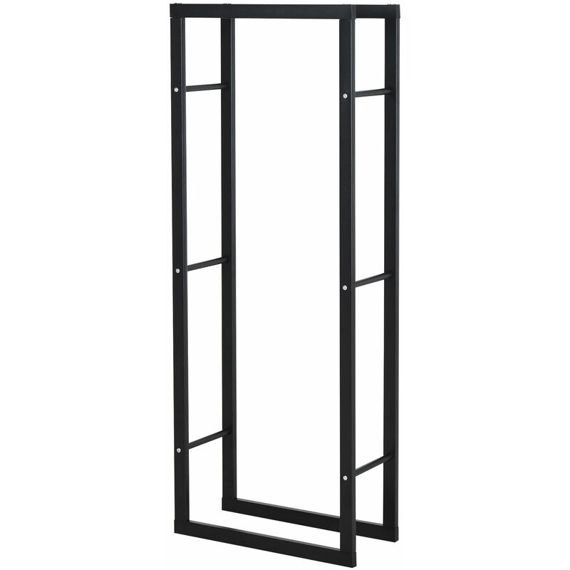 foto del prodotto benzoni portalegna legnaia in ferro 60x25x150 cm da interno max 100kg nero