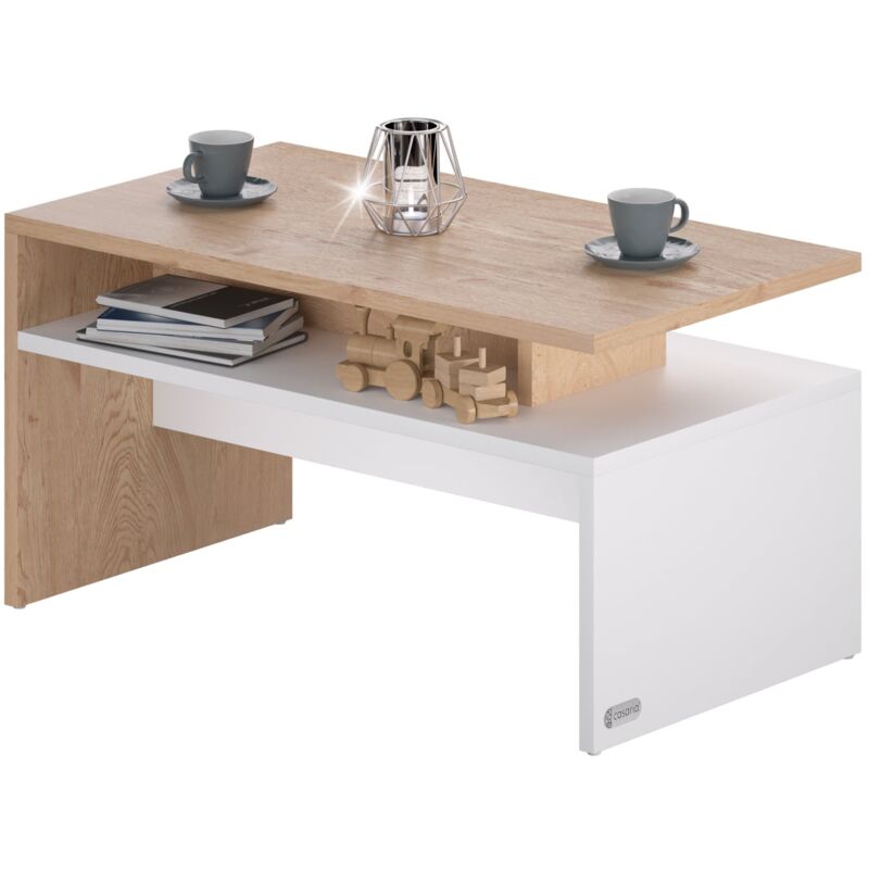 foto del prodotto tavolino salotto da divano 95x55x50cm mobiletto basso in legno wei sonoma eiche de casaria