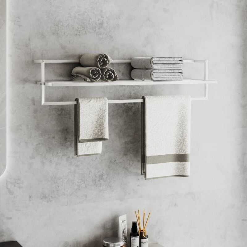 foto del prodotto furniture limited portasciugamani bianco 95x25x22 cm in ferro