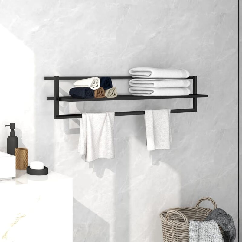 foto del prodotto prolenta premium furniture limited portasciugamani nero 95x25x22 cm in ferro