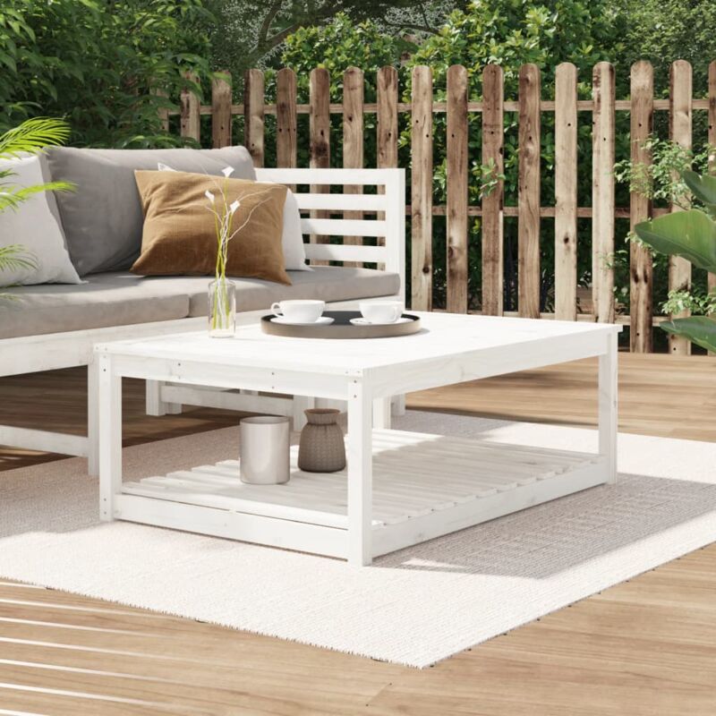 foto del prodotto furniture limited tavolo da giardino bianco 121x82,5x45 cm