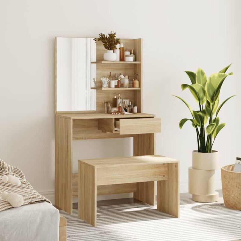 foto del prodotto furniture limited set tavolo da toeletta rovere sonoma