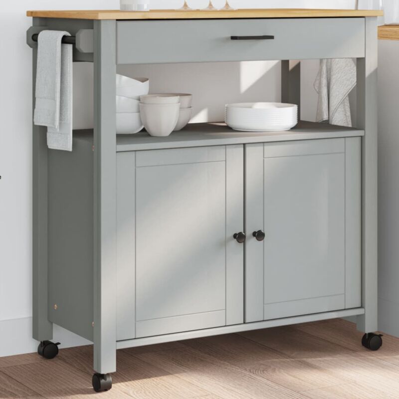 foto del prodotto vidaxl carrello da cucina monza 84x40x90 cm in legno massello di pino