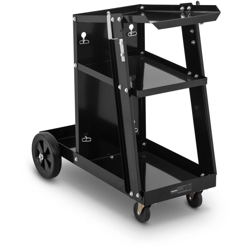 foto del prodotto stamos carrello per saldatrice 3 ripiani carello per saldatura mobile saldatrice 80 kg