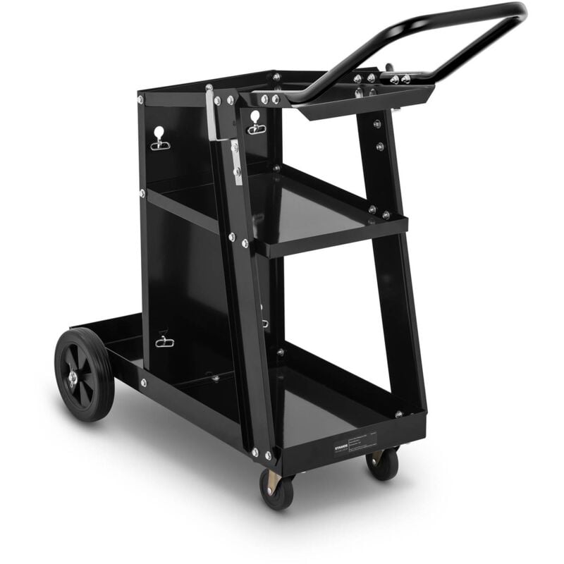 foto del prodotto stamos carrello per saldatrice con 3 ripiani carello saldatura mobile saldatrice 80 kg