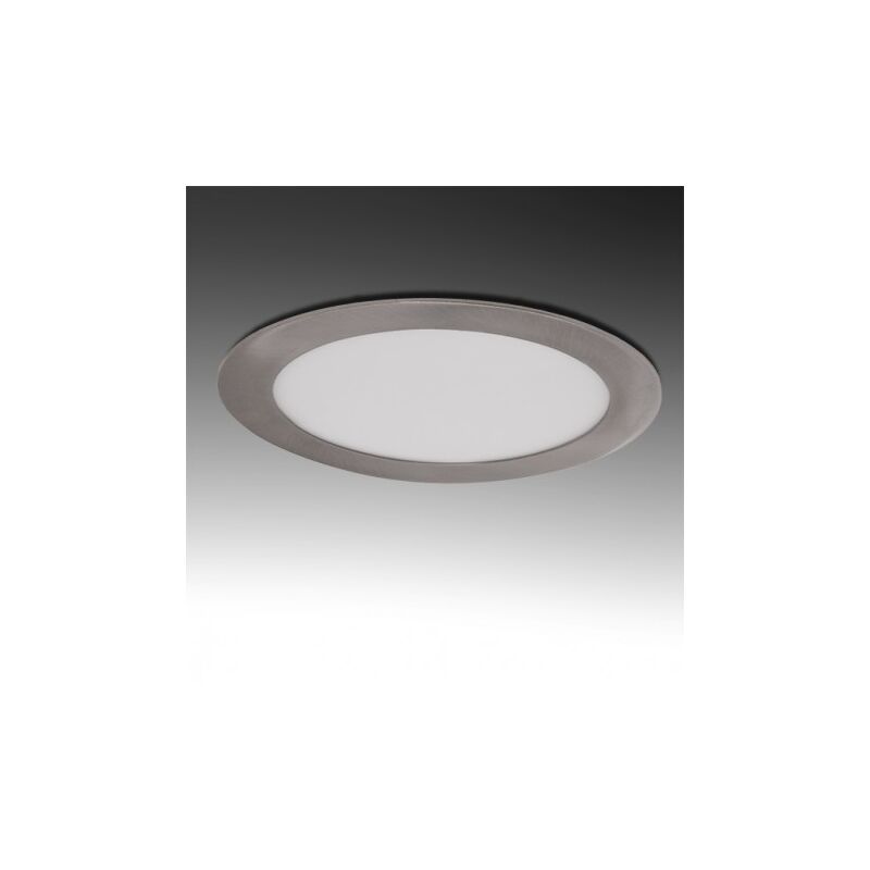 foto del prodotto pannello led rotondo 18w acciaio satinato nickel slim ip20 incasso faretto luce calda bianca naturale downlight naturale 4000k
