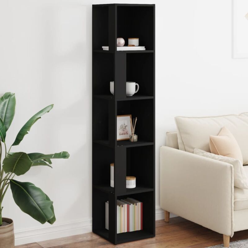 foto del prodotto furniture limited armadio angolare nero 33x33x164,5 cm in