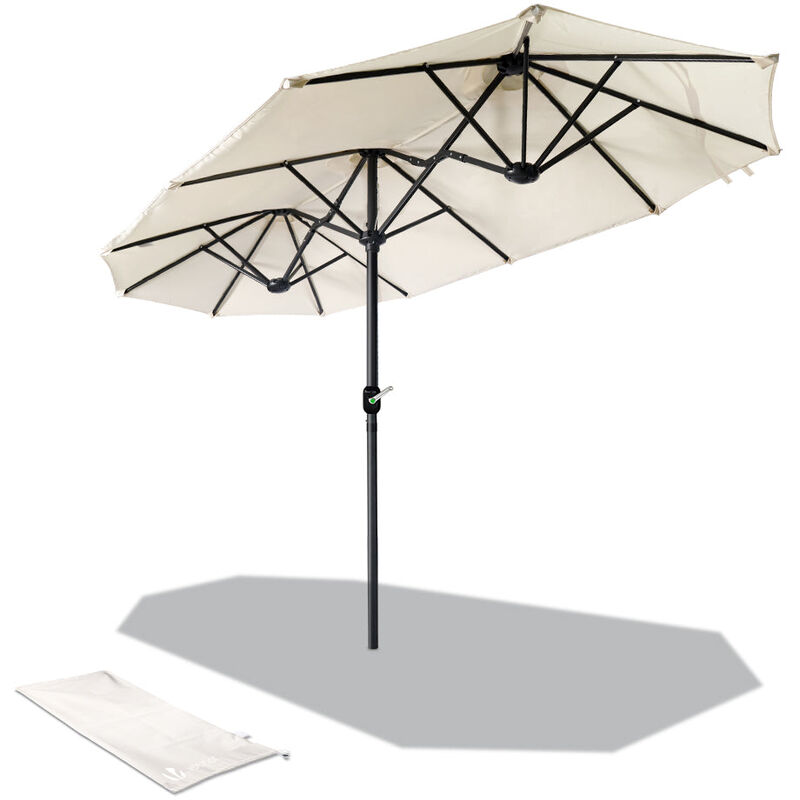 foto del prodotto ombrellone da giardino, protezione solare uv50 , 300 x 150 cm, beige vounot