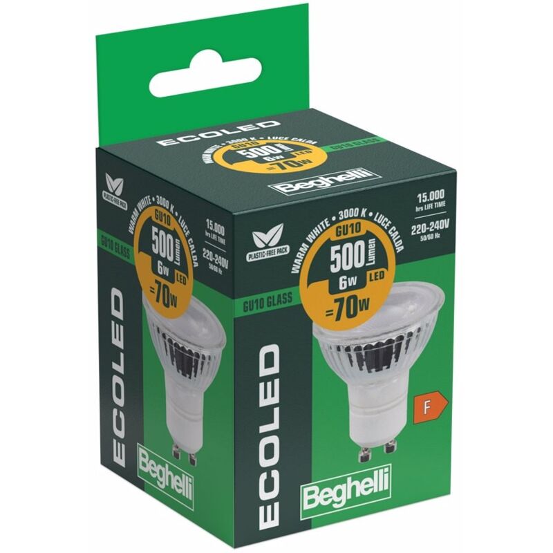 foto del prodotto faretto glass gu10 6w 30g 500lm 3000k
