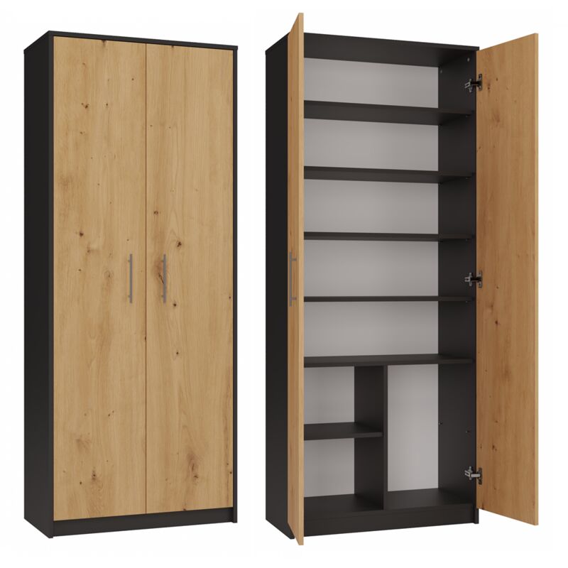 foto del prodotto parla armadio moderno a 6 ripiani 180x74x35cm mobili contenitori armadio per ufficio