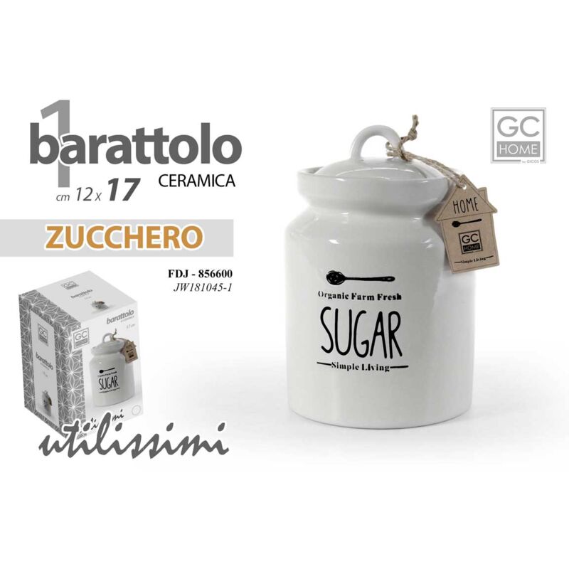 foto del prodotto organic farm barattolo in ceramica per zucchero 12x12x17 cm