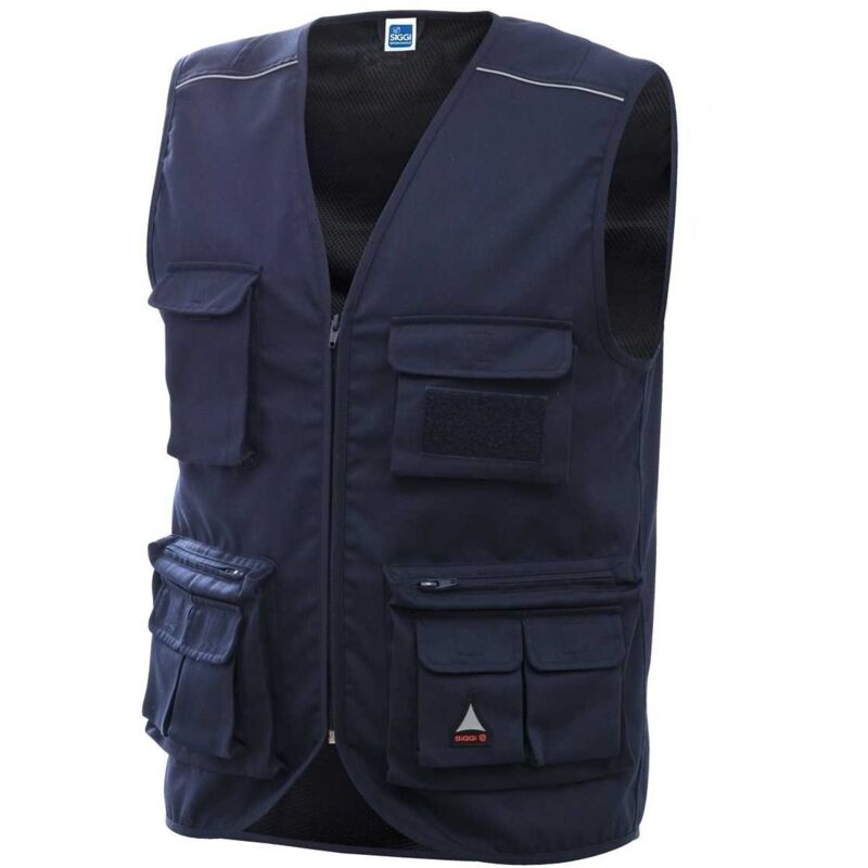 foto del prodotto gilet da lavoro multi tasche siggi chrome blue blue l
