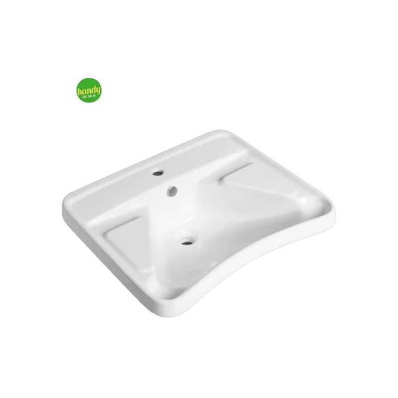 foto del prodotto lavabo sospeso per disabili in ceramica bianca cm 66x57 handyfaidate