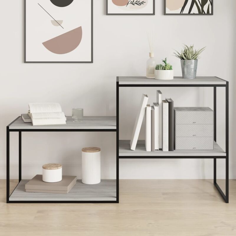 foto del prodotto mensole parete 4pz grigio sonoma 60x40x1,5 cm legno multistrato