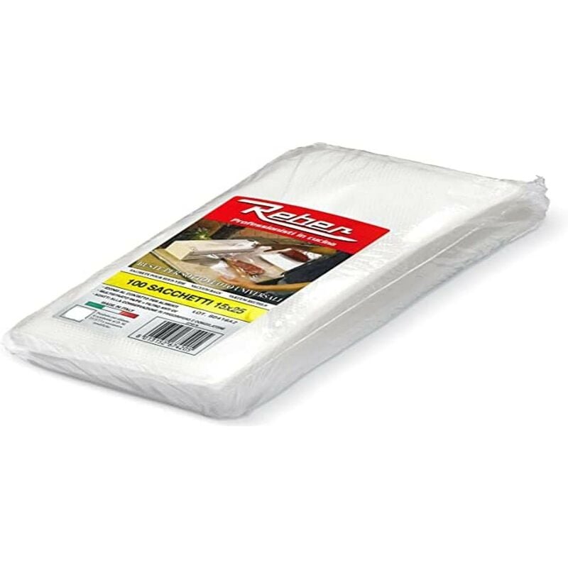 foto del prodotto reber busta 100 sacchetti goffrati cm.15x25