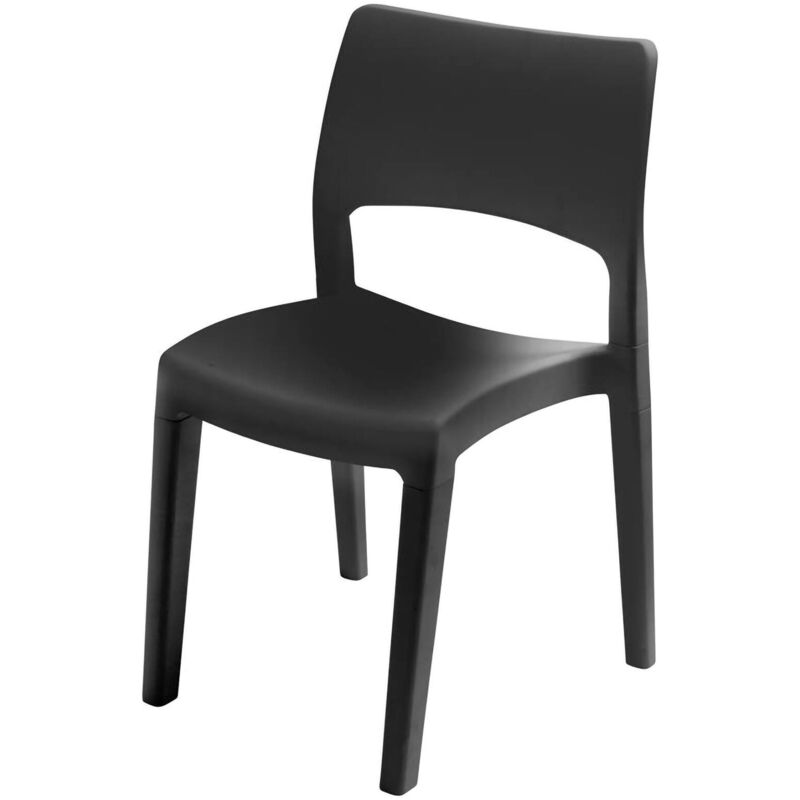 foto del prodotto sedia da esterno tropea, sedia per tavolo da pranzo, poltrona outdoor, seduta da giardino, 100 made in italy, 50x51h82 cm, antracite, con imballo