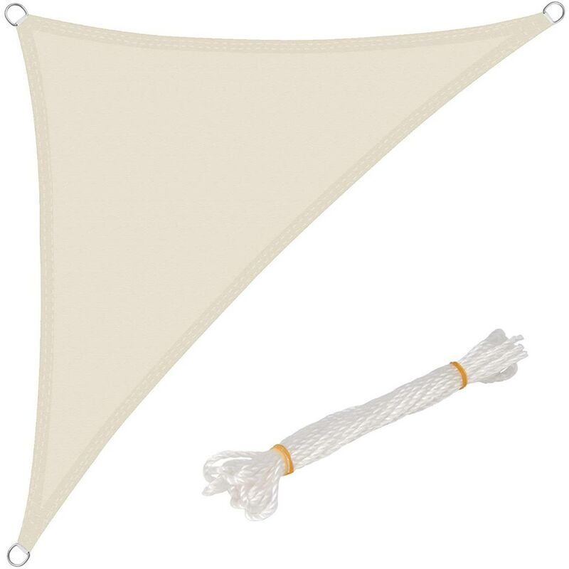 foto del prodotto tenda a vela parasole telo da sole pes protezione solare anti uv esterni crema 2.5x2.5x3.5m woltu
