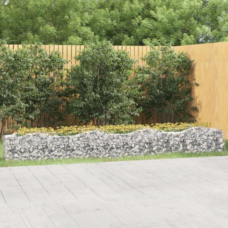 foto del prodotto vidaxl gabbione ad arco con letto rialzato 400x50x50 cm ferro zincato