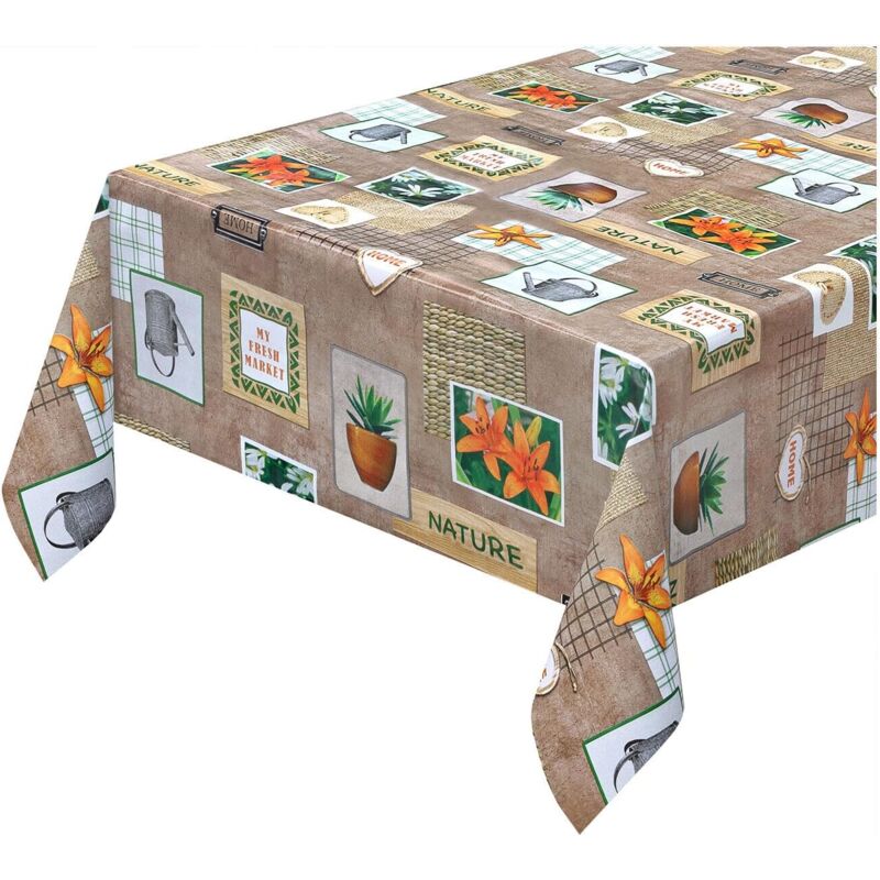 foto del prodotto tovaglia cucina antimacchia plastificata cerata copri tavolo casa natura interno esterno 140x450 cm
