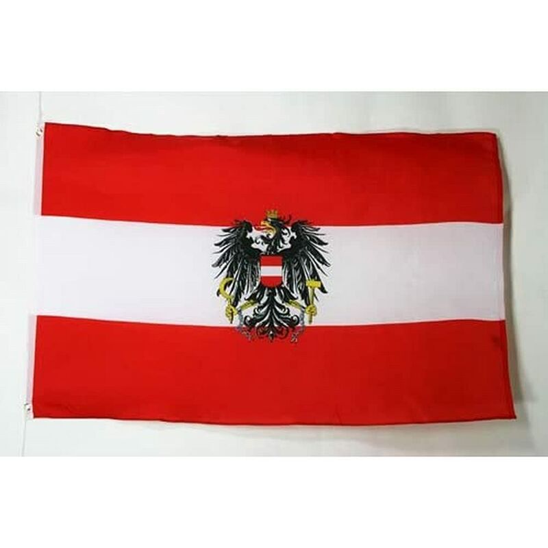 foto del prodotto az flag bandiera austria con aquila 90x60cm bandiera austriaca con stemma 60 x 90 cm