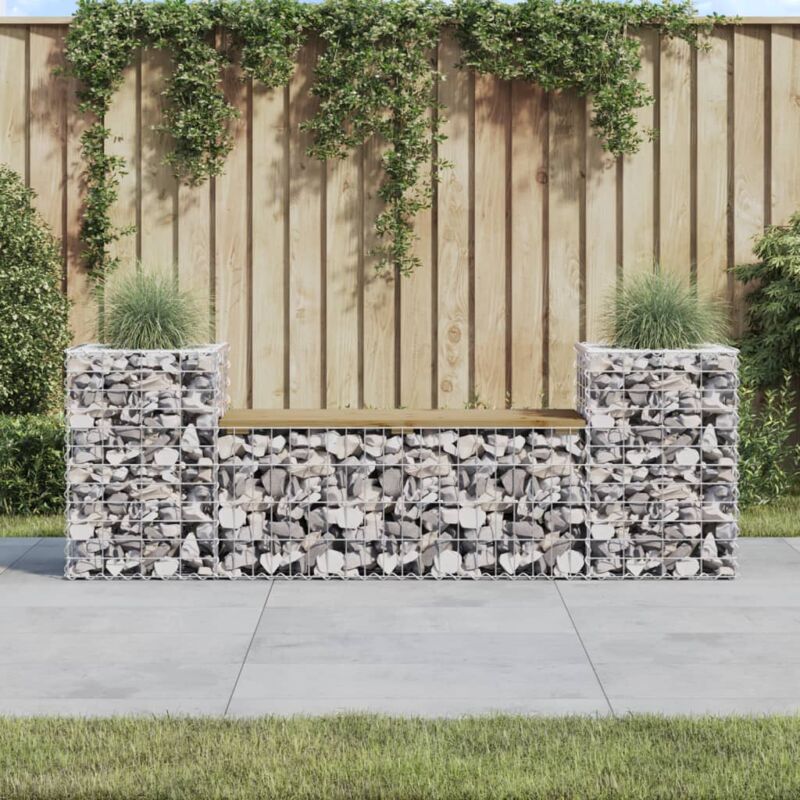 foto del prodotto vidaxl panca da giardino design gabbione 183x41x60,5cm pino impregnato