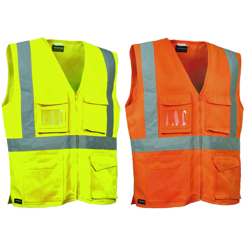 foto del prodotto cofra gilet seki ad alta visibilita tg.l giallo fluo navy